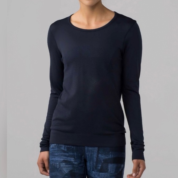 lululemon athletica Tops - LULULEMON Breeze By Long Sleeve Navy Blue Size 4